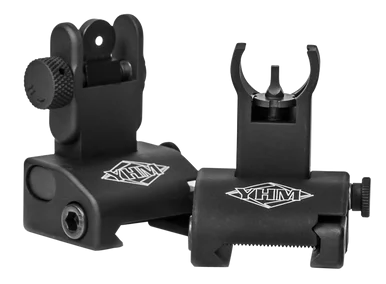 Yankee Hill 5040H Q.D.S. Sight Set, Folding Backup Sight, Black Hardcoat Anodized