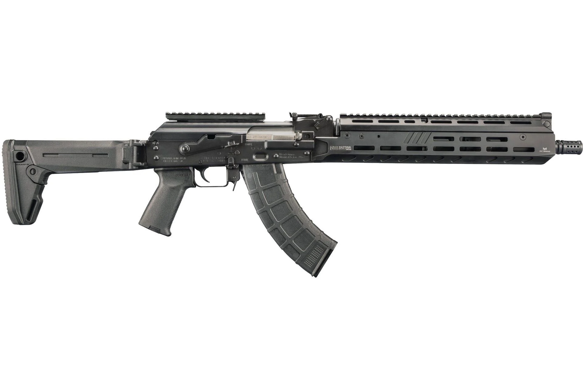 Zastava Zpapm70 16.3" 7.62X39 30rd Semi Auto Rifle Extended Handguard Magpul Grip Folding Stock Scope Mount - ZR7762XR